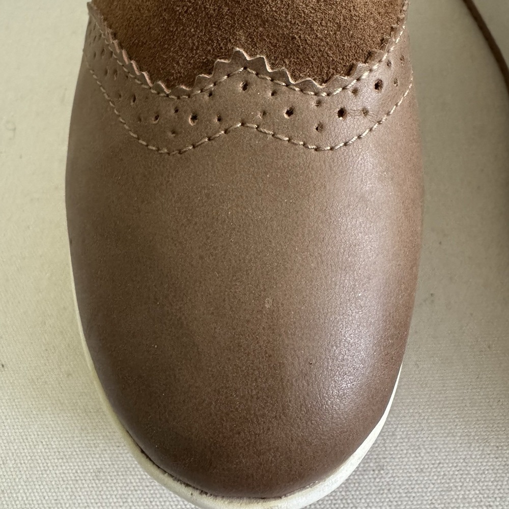 UNN Slip On Platform Sneaker Size 7W Penny Loafer High Heel Wedge Shoes Khaki - Picture 5 of 15